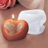 3D Angel Heart Shape Silicone Candle Mold Baby Angle Resin Mould DIY Valentine's Day Romantic Candle Cake Chocolate Mold