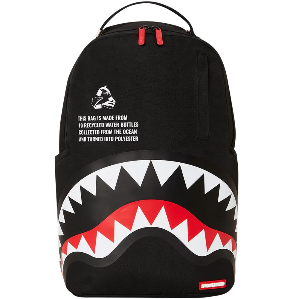 New SPRAYGROUND Shark Mouth PVC Backpacks Black/Red W1035712