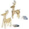 3D Christmas Reindeer Decoration Battery Operated Prelit Iron Reindeer with 30 LED Lights Outdoor Indoor Lighted Standing Deer for Garden Yard Lawn