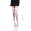 Japanese Style Ultra-Thin Sheer Thigh High Socks Cute Bowknot Crisscross Patterned Over Knee Long Stockings for Womens