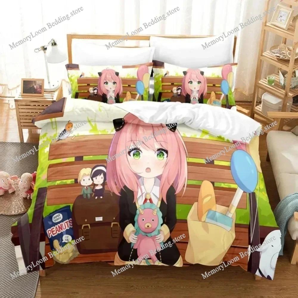 SPY×FAMILY Bedding Set Anya Forger Duvet Cover Set Microfiber Single Queen King Twin Full Size Quilt Cover for Adult Kids