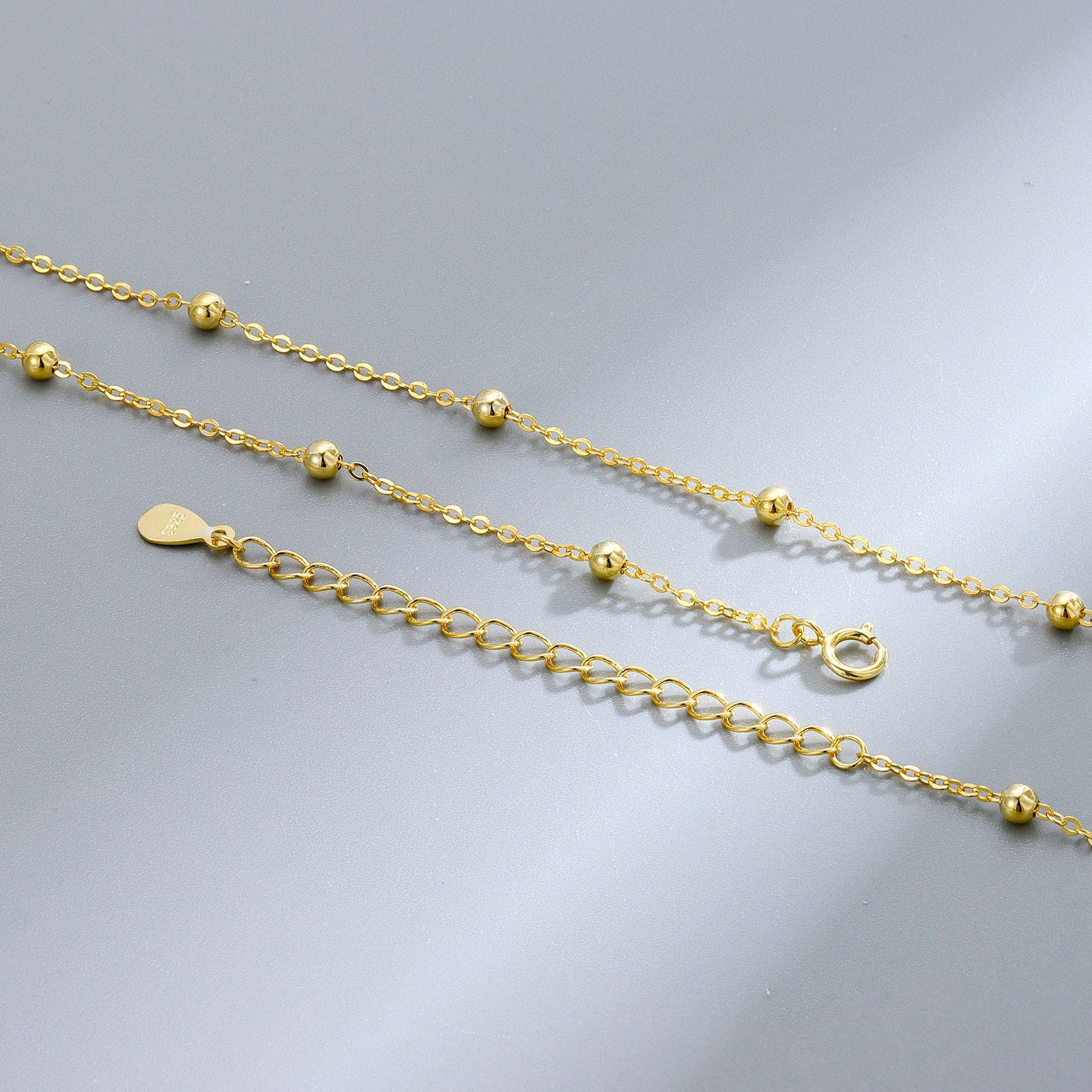 

Trendy 2MM Side-Strung Bead Clavicle Chain for Women - Personalized, Cool Silver Jewelry for Summer