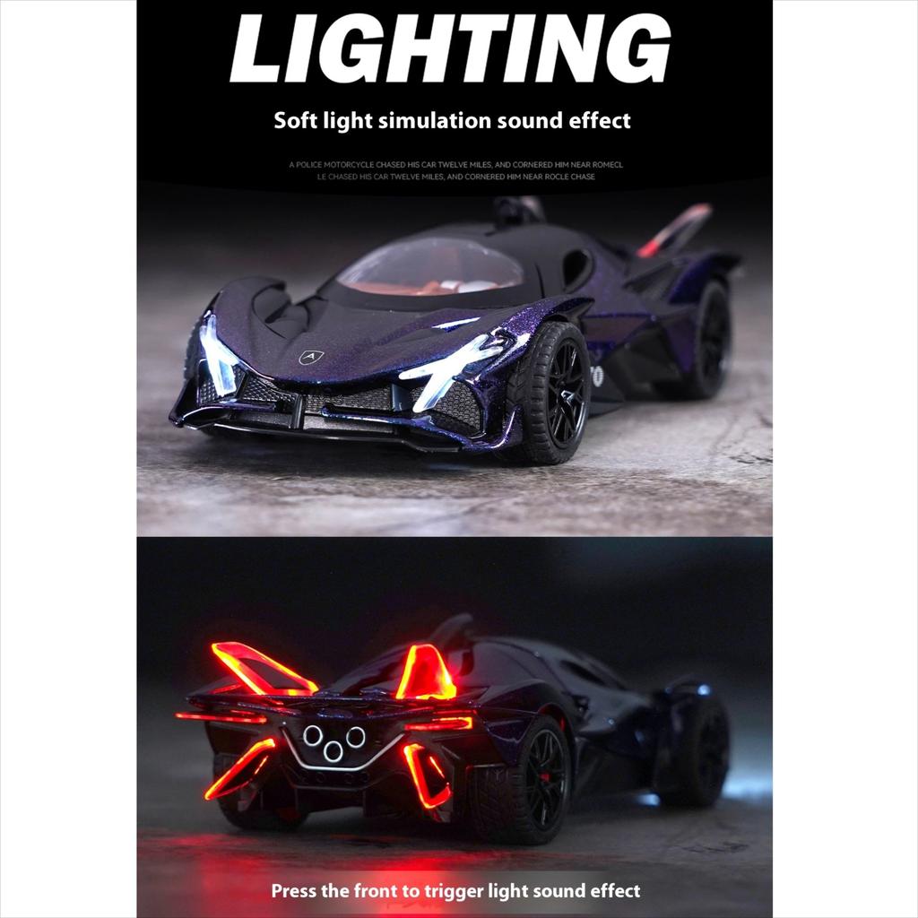 1/32 Scale Apollo EVO Alloy Toy Model - Futuristic Design, Sound & Light Effects, Spring Action - Ideal for Kids' Play