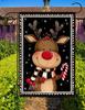 Christmas Garden Ag 12x18in Polyester Double Sided Reindeer HHP AAL