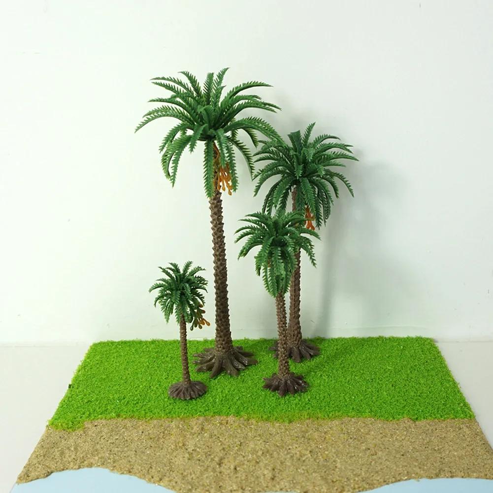 10Pcs Model Trees Palm Scale Tree Coconut Palm Park Rainforest Scenery Dioramas DIY Decor Diorama Scenery Model Decorations