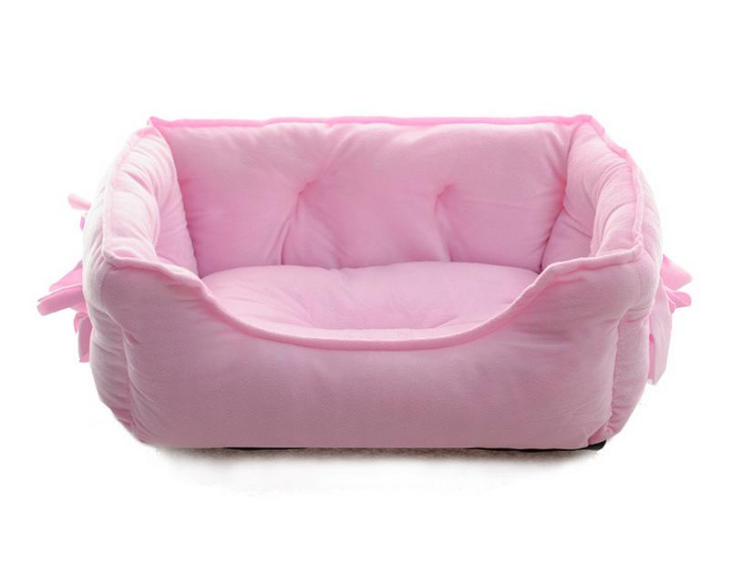 Four Seasons Waterproof Bow Dog Bed with Plush Bottom - Playful and Cute Pet Nest Pad