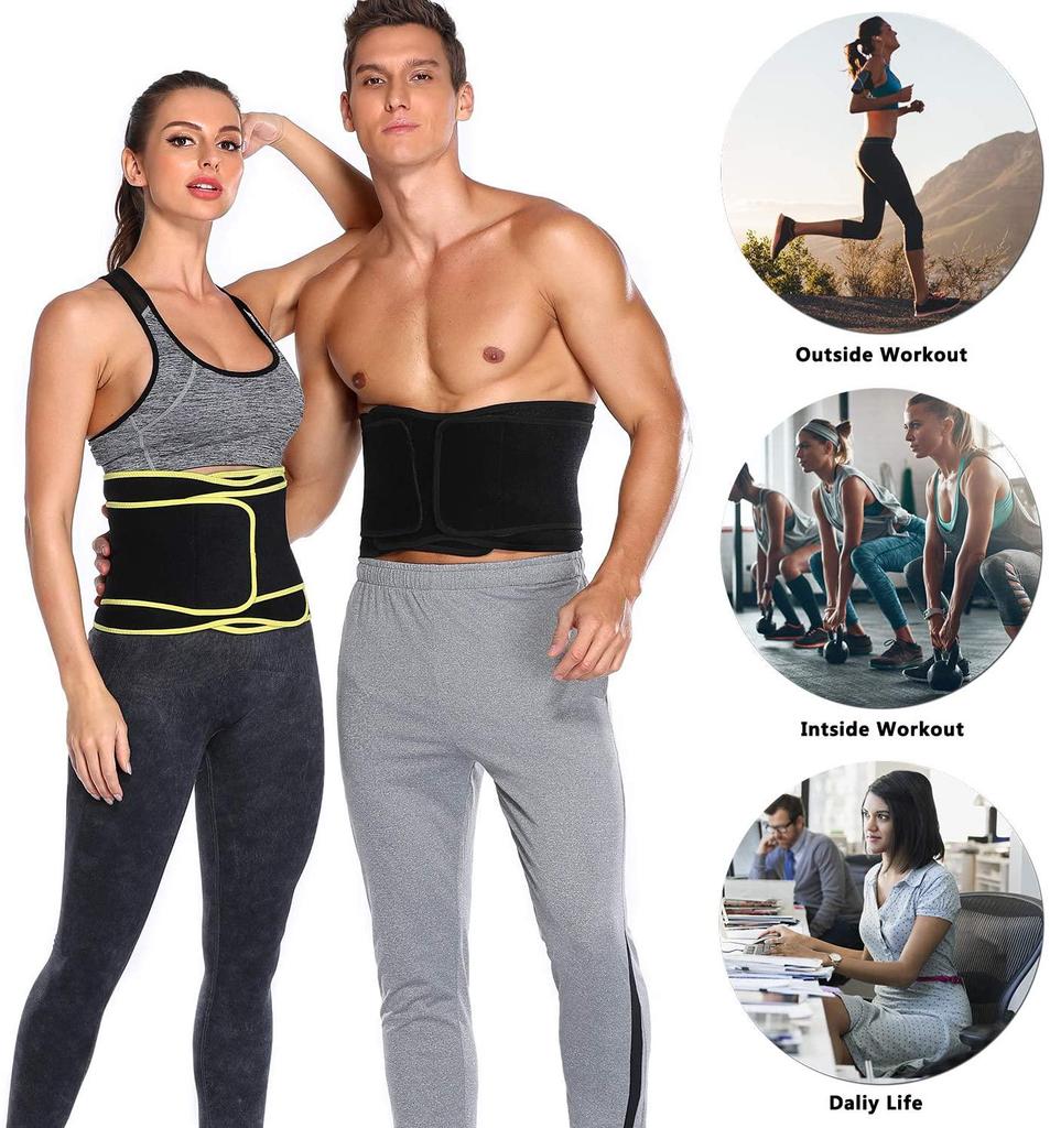 Men Sauna Waist Trainer Sweat Trimmer Belt Weight Loss Workout Fitness Compression Eraser Body Shaper