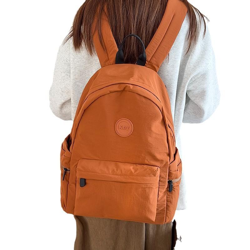 New Schoolbag Fashionable Commuter Versatile Backpack Japanese Simple Solid Color Junior High School Students College Style Backpack