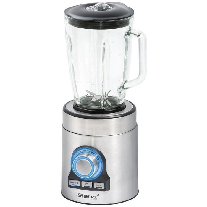 Blender - STEBA - MX 4 PLUS - Acier inoxydable brossé - Noir - Compact et puissant