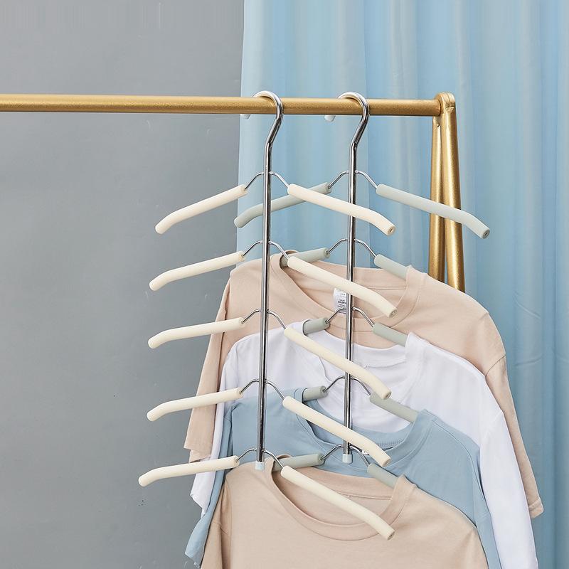 Multi-Layer Clothes Rack Metal Clothes Drying Rack Space Saving Wardrobe Storage Rack