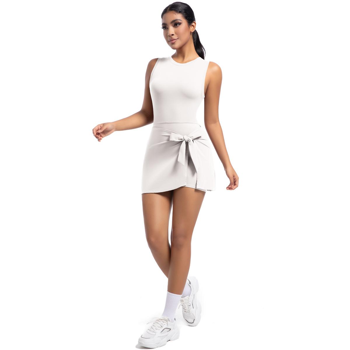 

New Backless Nude Yoga Dress, Tennis Outdoor Running Dress, Women S Fitness Jumpsuit S