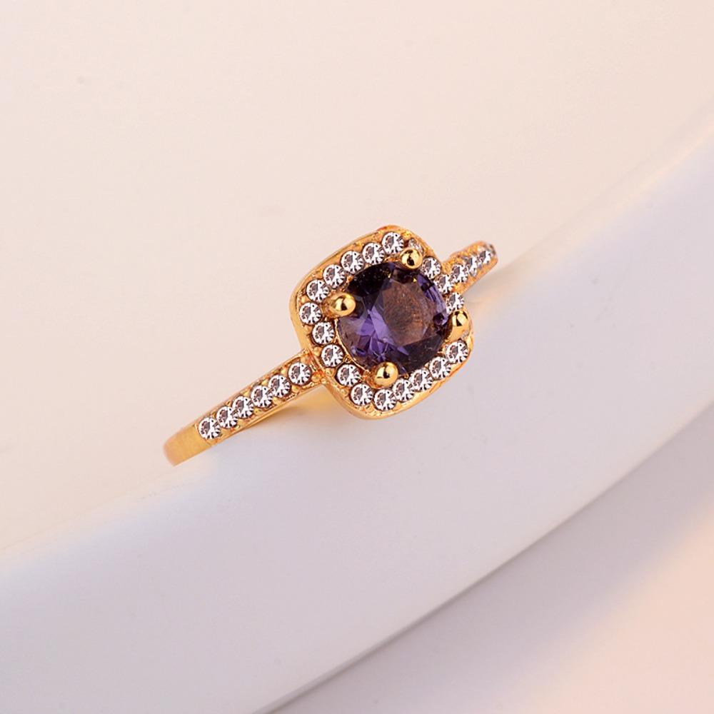 Elegant Zircon Engagement Rings for Women Stylish European American Fashion Jewelry Gift