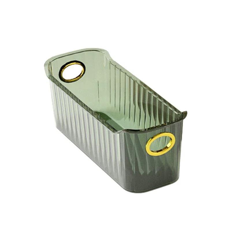 

Desktop Cosmetics Storage Box Dust-proof Makeup Organizer Cotton Pads Bathroom Jewelry Container Sundries Drawer зелёный
