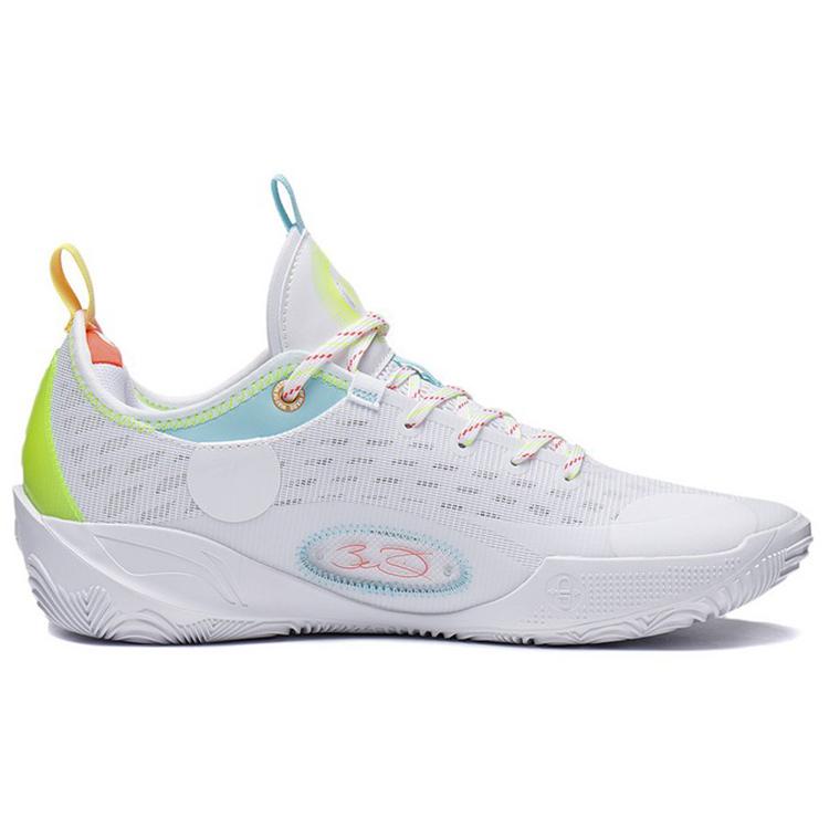 Li Ning Wade 808 2 Basketball Shoes Men's Low Top Standard White/Neon Fruit Red ABPS037-5