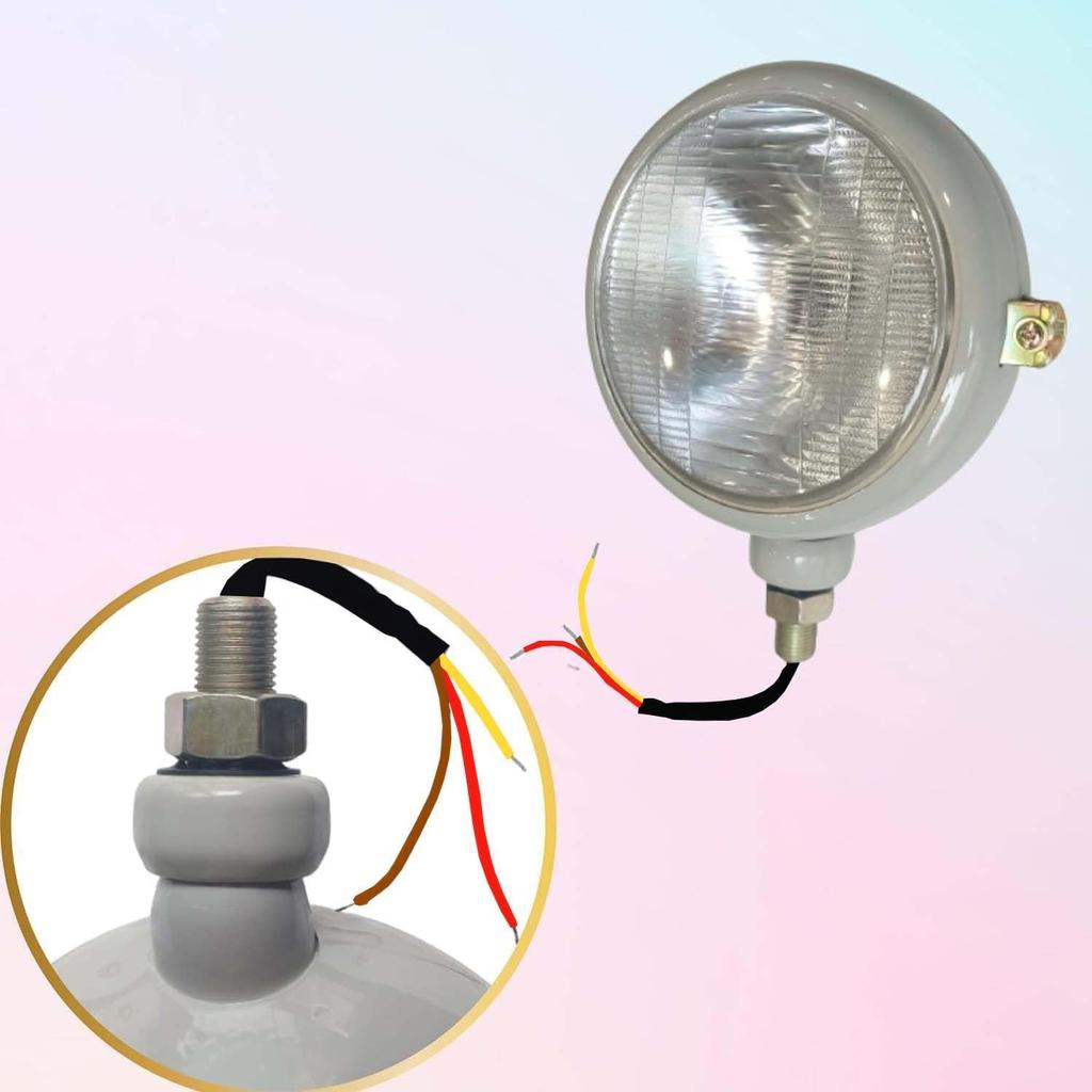 Tractor Headlights Replacement Parts For Ford 2N 9N 8N 600, 800 Headlight 12V Bulbs Massey Ferguson 35 35X 65 765 Case/Ih (Grey)