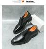 Men's Large Pointed Toe Leather Slip-on Shoes - Business, Formal, Wedding, Office Derby