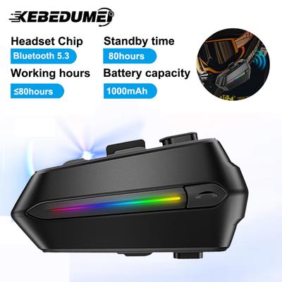 Bluetooth 5.3 Motorcycle Helmet Headset Stereo Hands Free Call Waterproof Music Player Earphone 1000mAh Voice Contro Headphone