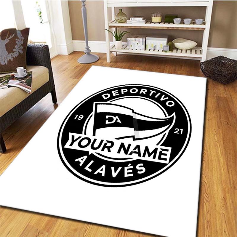 Deportivo Alaves Crest Custom Name Carpet Rug For Living Room Bedroom Home Sofa Decoration Kids Play Nonslip Floor Mat
