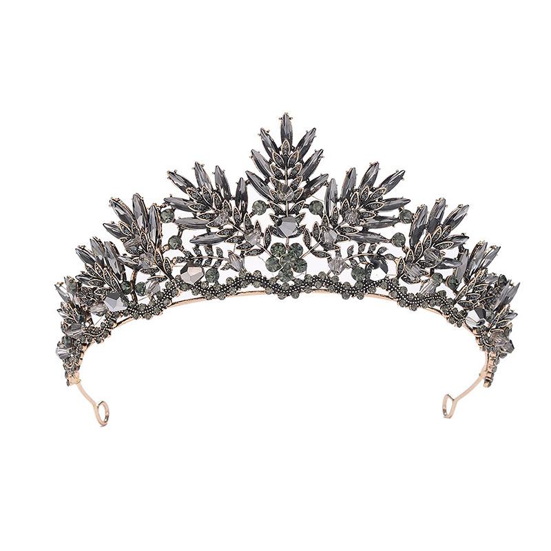 Baroque Black Fairy Tiara Bride Married Girl 18th Year Old Ceremony Birthday Crown Accessories