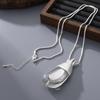 European and American light luxury water drop pendant necklace women's simple fashion metal long sweater chain high-end accessories