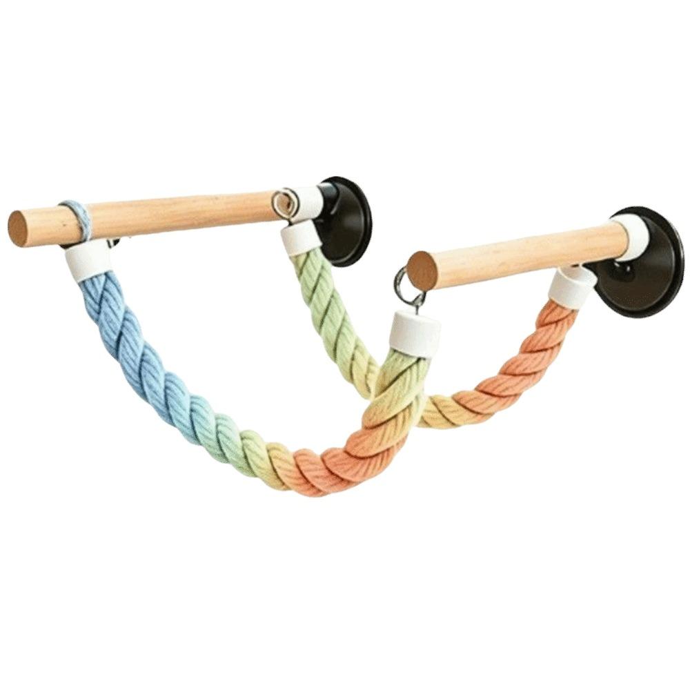 Bite Resistant Parrot Climbing Perch Suction Cup Hanging Bird Swing Bird Swing Toy  Bird Cages
