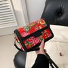 Ethnic Style Big Flower Small Square Women'S Bag Trendy Fashion Printed Messenger Bag Shoulder Bag