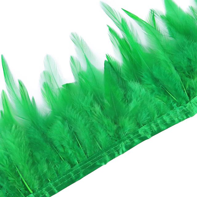 1Meter Natural Pheasant Chicken Feather Trims 10-15Cm Ribbon Sewing Feather For Craft Accessories Party Costume Plume Decoration