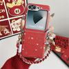 Festive Floral Case with Lanyard for Samsung Z Flip 7 FE/6/5 & Huawei Foldables