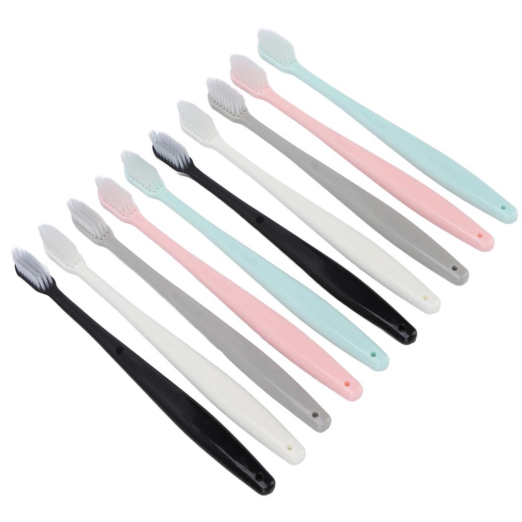 10pcs Soft Hair Toothbrush Home Portable Tartar Stain Removal Oral Cleaning Toothbrush