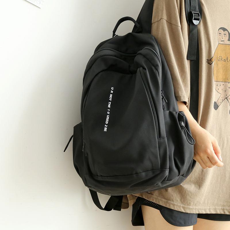Autumn and Winter New Simple Style Backpack Fashion Letter Printing Travel Backpack Junior High School High School Student College Student Schoolbag