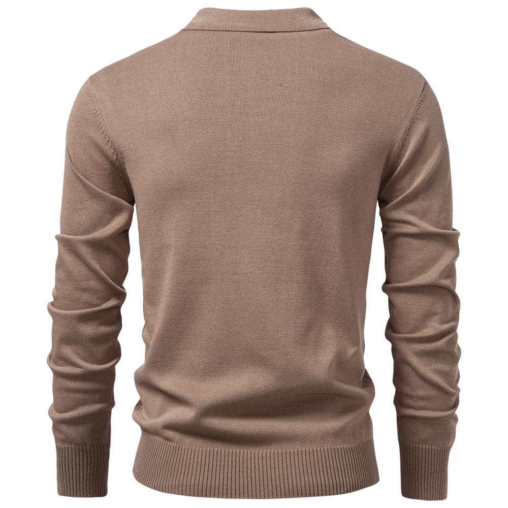 Callaway 2025 Autumn and Winter Embroidery New Men's Sweater Long Sleeved Knitted Sweater Half Zipper Business Casual Thin Sweater Men