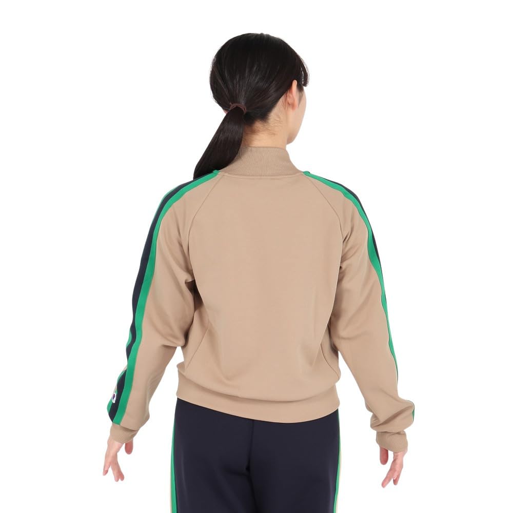 Champion Basic Long Sleeve Zip Cardigan with Embroidered Sand Women's Sweatshirt, Beige, CW-B003
