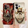 For Realme GT 7 Pro Feather Crown Initial Letter Phone Case For Realme GT7 Pro RMX5010 Soft Silicone Covers Bumpers
