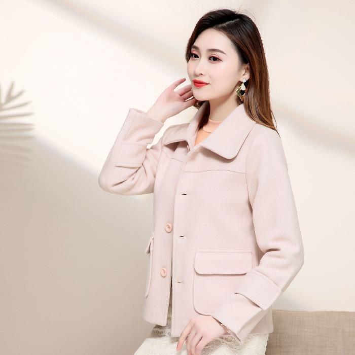 Petite Women's 2024 Korean Woolen Coat - Short Style Casual All-match Cardigan