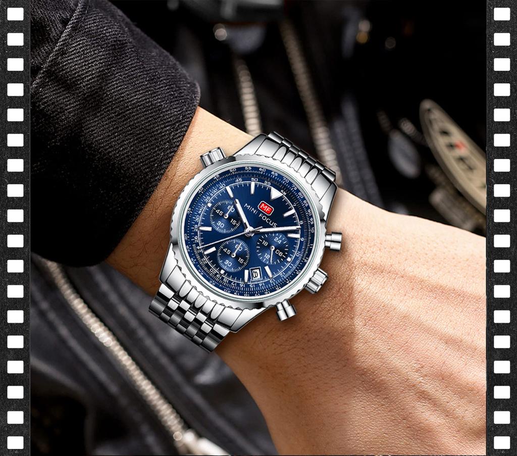 Hodinky na quartz s supwatch nerezovým páskem 3ATM jednoduché ležérní studijní analogové populární značkové dárek Pánské náramkové hodinky, muži, funkce, datum,
