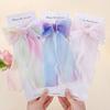 BABY BOWS 1Pcs Fairy Ribbon Bow Hair Clip Gradient Color Gauze Lace Edge Ponytail Hairgripes Women Girls Hair Accessories