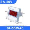 22mm SA-50 Square Voltmeter Digital Display Voltmeter Ammeter Indicator Light Pilot Lamp Amp Volt Hz Gauge Voltage Meter 30-500v