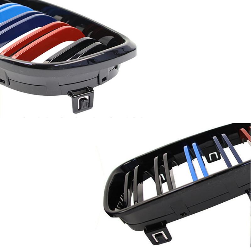 Gloss Black M Style Grille Front Bumper Grille For BMW E81 E82 E87 E88 128I 135I 2007-2011 Double Line Front Bumper Grills