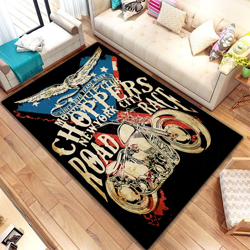 Vintage prydnadsskallar Rosmönster matta för mattor i vardagsrummet Camping Stranger Things Picknickmatta Anti-halk E-sportmatta