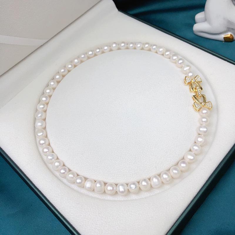 Elegant Freshwater Pearl Necklace for Women - High-End, Versatile, Clavicle Design 8-9mm