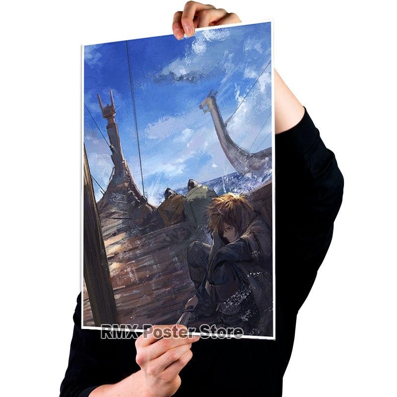 

Аніме Vinland Saga Плакати Естетичний білий крейдований папір Вітальня Декорація Фреска Скандинавський домашній декор Бар Інтер єр Картина 42x30cm