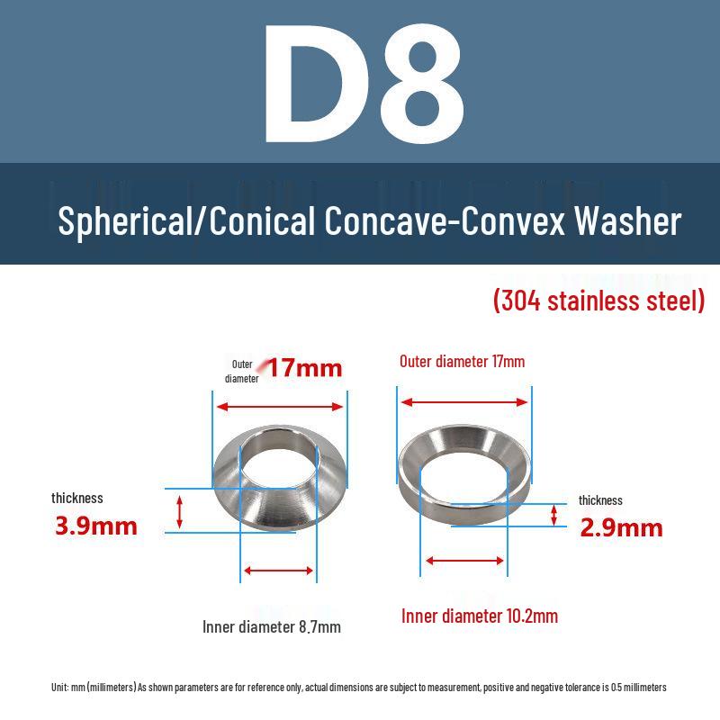 304 Stainless Steel Spherical Tapered Gasket - Concave-Convex Combination