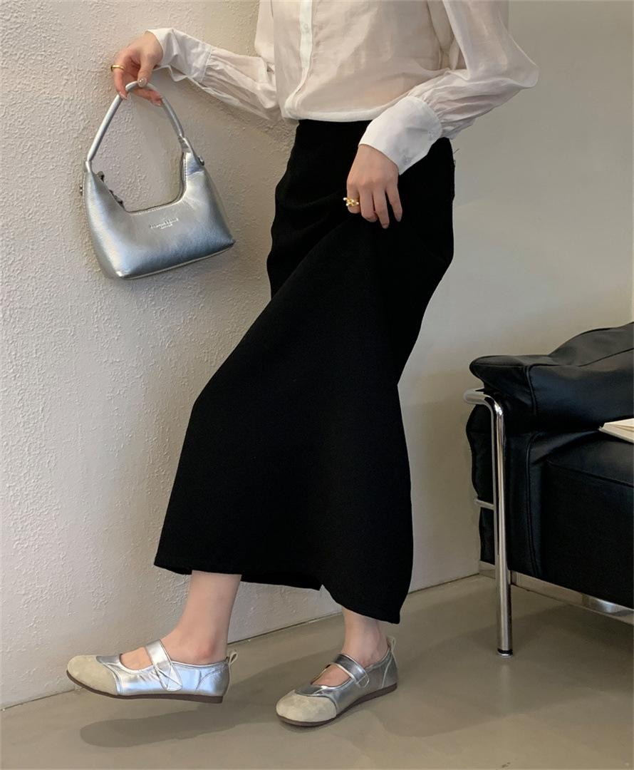 

Универсальные туфли на липучке женские 2025 весна и лето новинка ленивые Биркенштоки на одной педали с мелким вырезом на мягкой подошве туфли Мэри Джейн 39 серебряный