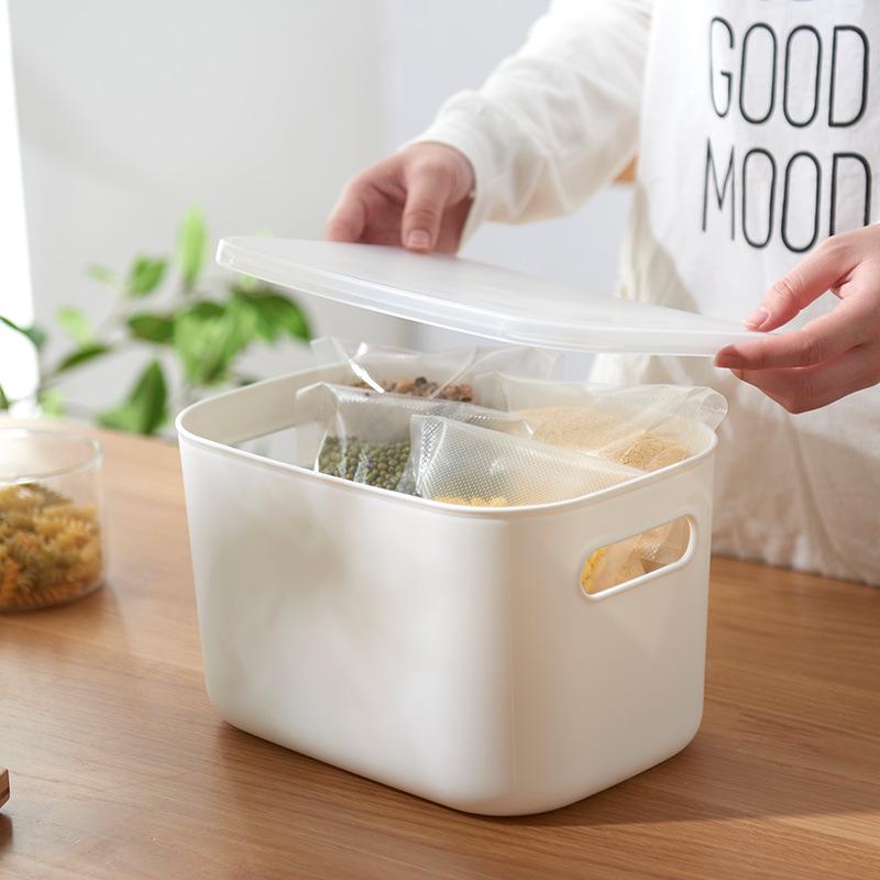 

Stackable Plastic Storage Box with Lid for Cosmetics, Hair Accessories, and Desktop Clutter Organizer No Lid