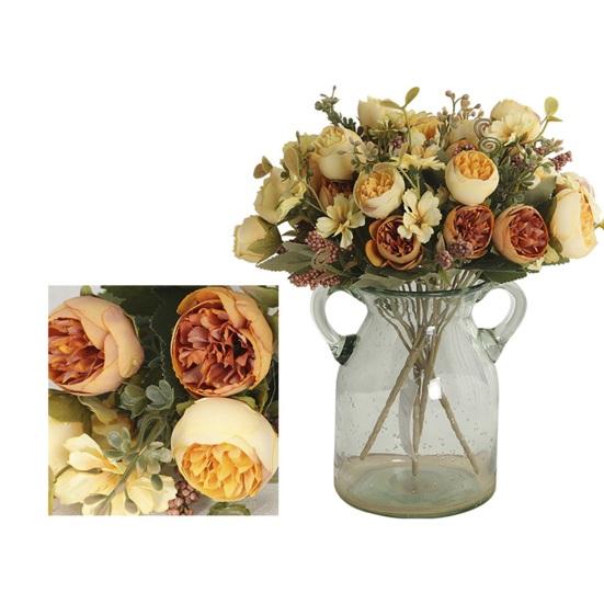 Sztuczna róża 5 widelców z łodygą Nie wymaga podlewania Nie więdnie Realistyczna dekoracja ślubna