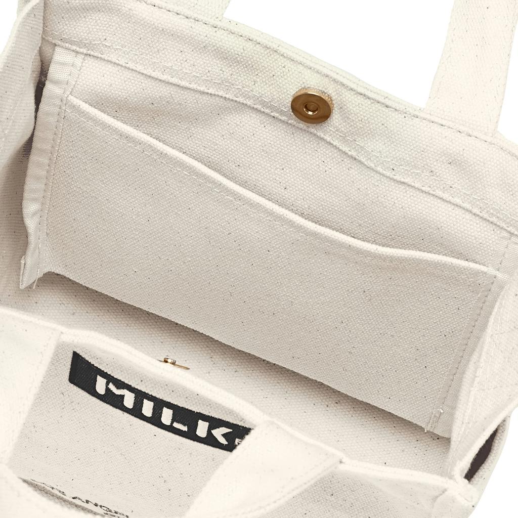 Milkfed Embroidered Bar Mini Shoulder Bag with 103213053009 Women's Strap, White,