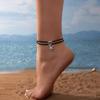 Seaside Resort Style Double Black Rope Starfish Anklet, Minority Design Sense Beach Versatile Anklet for Women