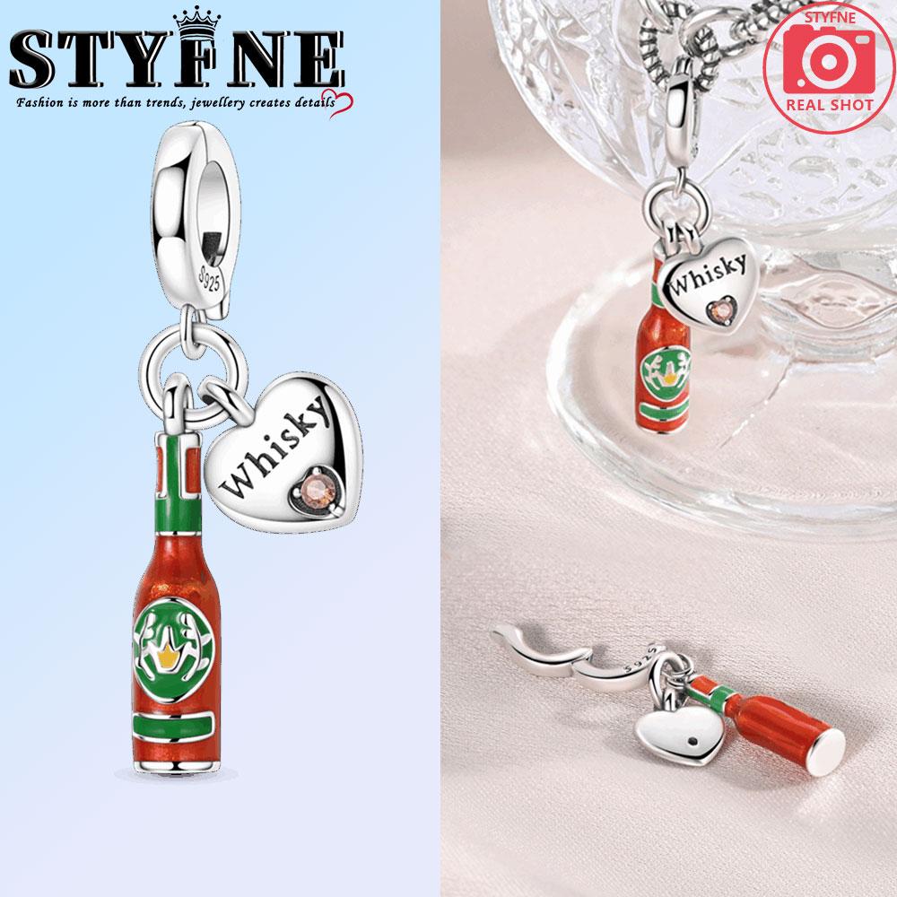Copper Bottle Whiskey White Wine Red Wine Charms Beads Fit Original Bracelet Necklace Fine Jewelry Women Diy Gifts