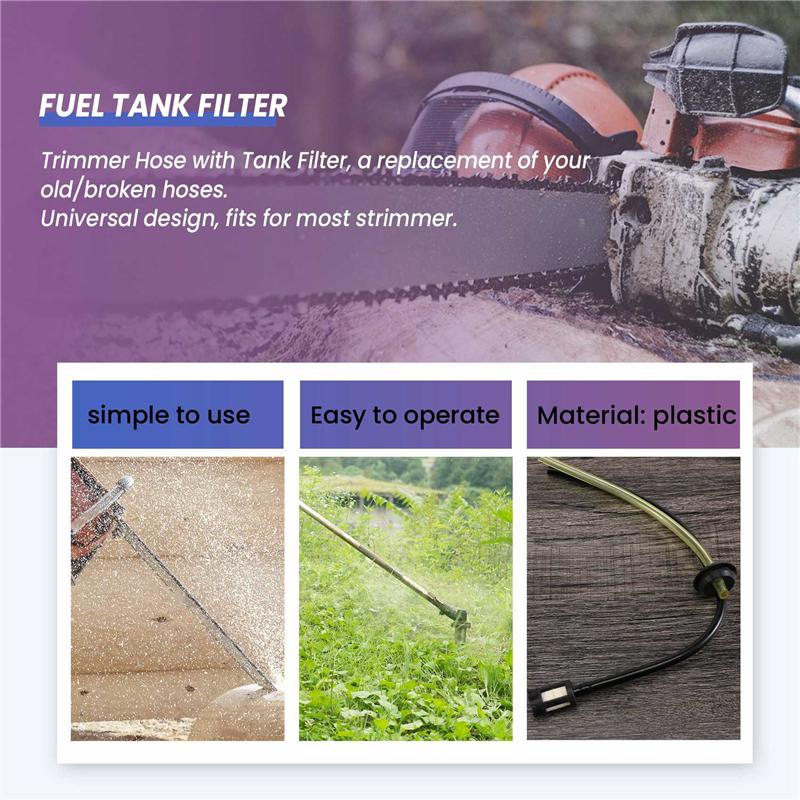 A20F-5Pcs/Set Replacement Fuel Hose Pipe Tank Filter For Strimmer Trimmer Brush Cutter Chainsaw Fuel Line Filter
