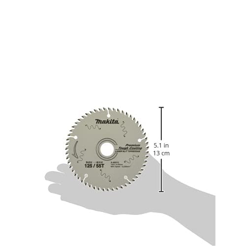 Makita Chip Saw, Outer Diameter 125mm, Number of Blades: 55, Premium Tough Coating, For Glulam/General Wood A-60012